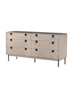 Tashi 6 Drawer Dresser - Ash Wood, Metal Base