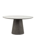Toby Dining Table - Oak Wood, Stone Top