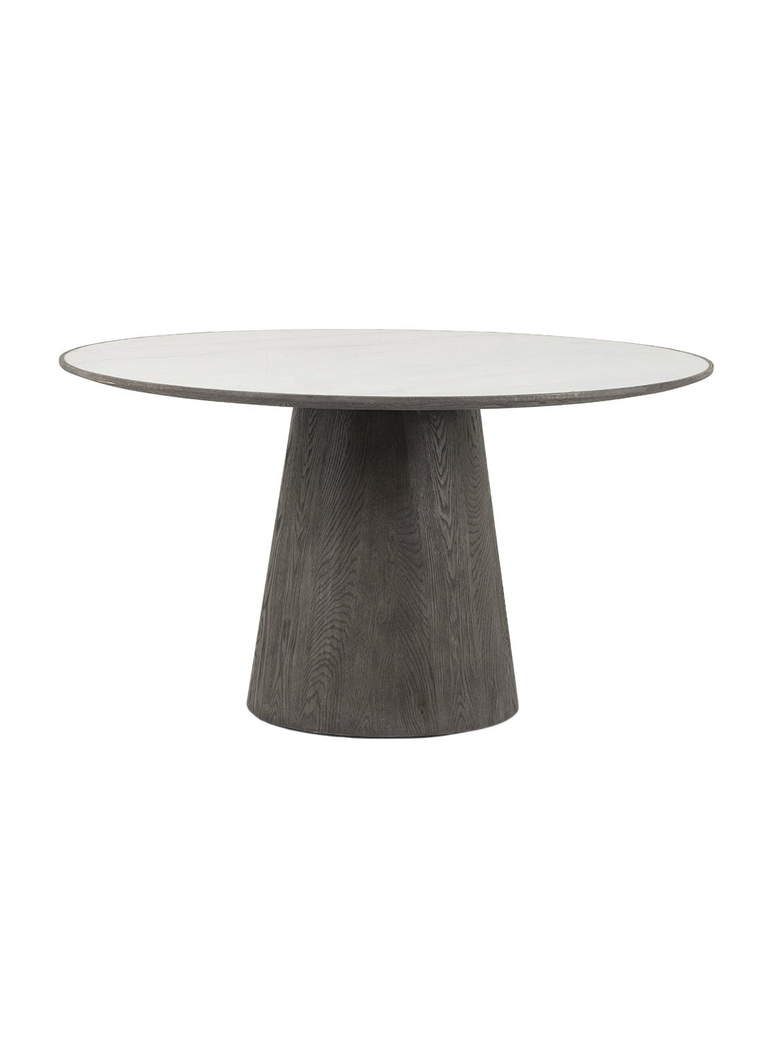 Toby Dining Table - Oak Wood, Stone Top