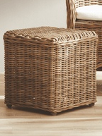 Villa Stool - Oak Wood, Cane Detail