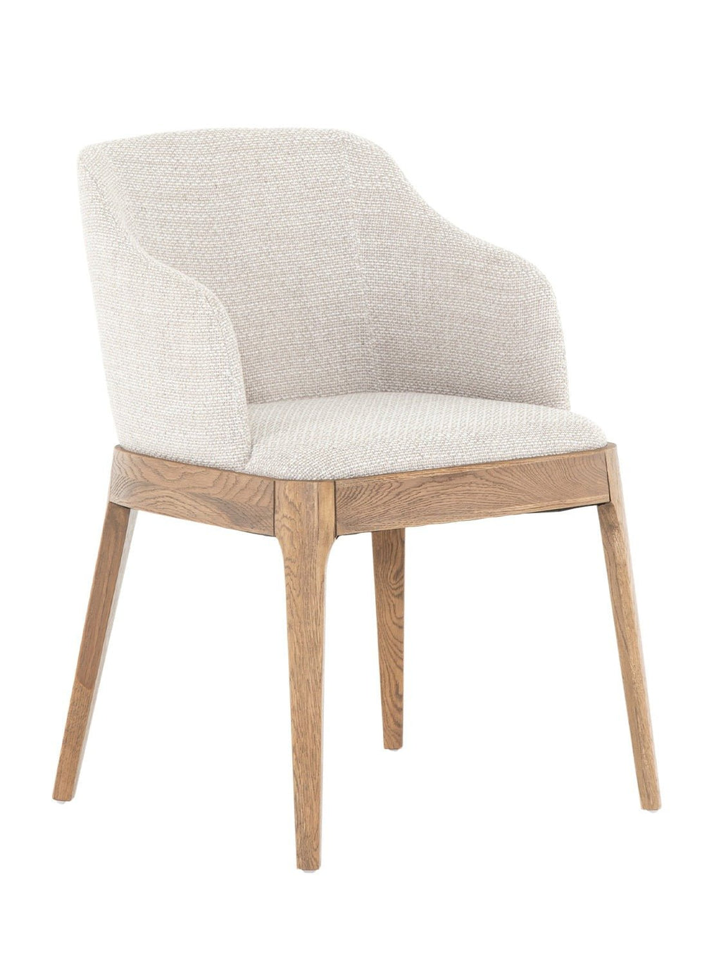 Viola Dining Arm Chair - Upholstered, Oak Wood
