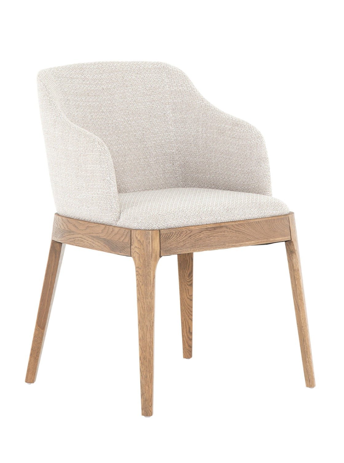 Viola Dining Arm Chair - Upholstered, Oak Wood