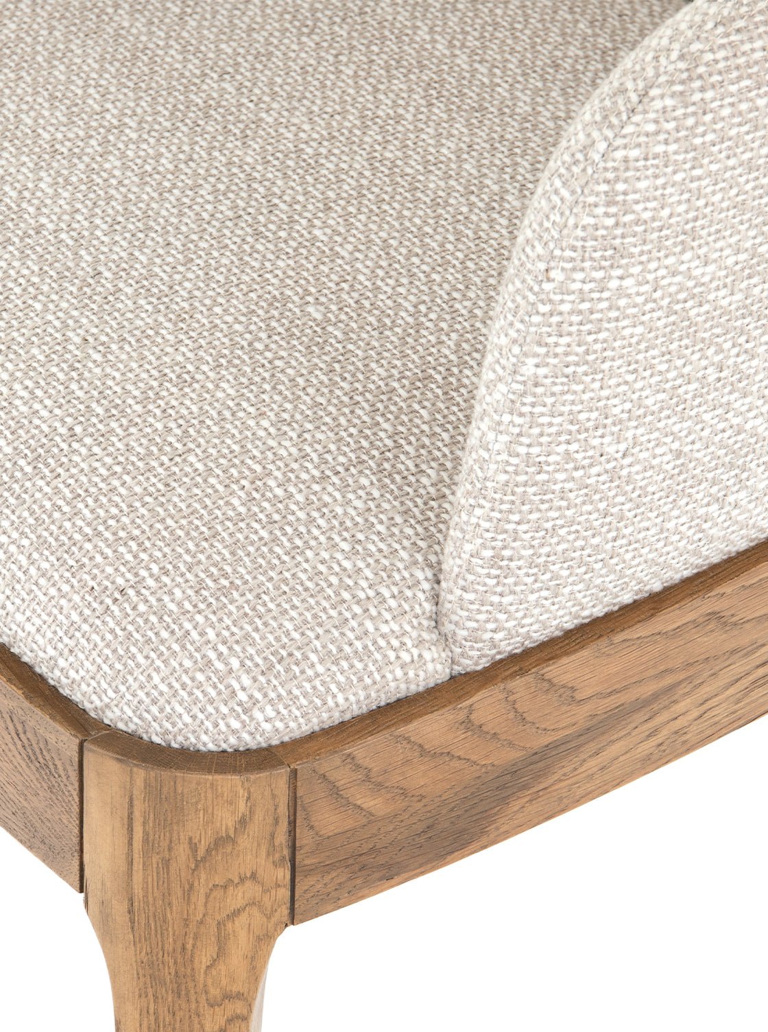 Viola Dining Arm Chair - Upholstered, Oak Wood