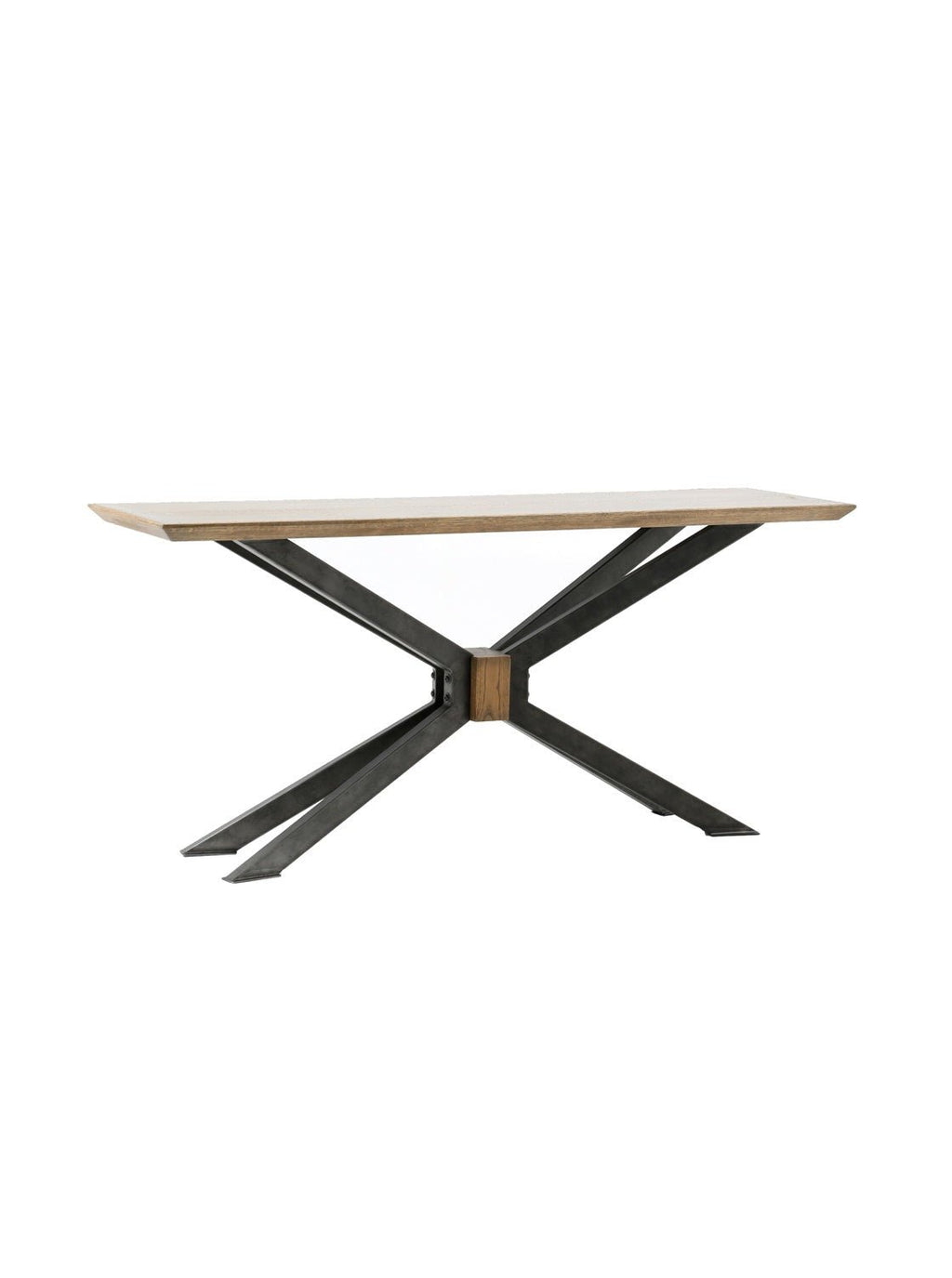 Walter Console - Oak Wood, Metal Base