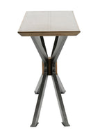 Walter Console - Oak Wood, Metal Base