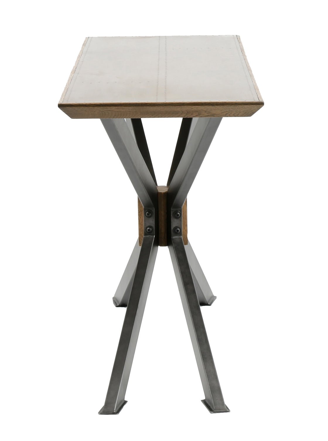 Walter Console - Oak Wood, Metal Base