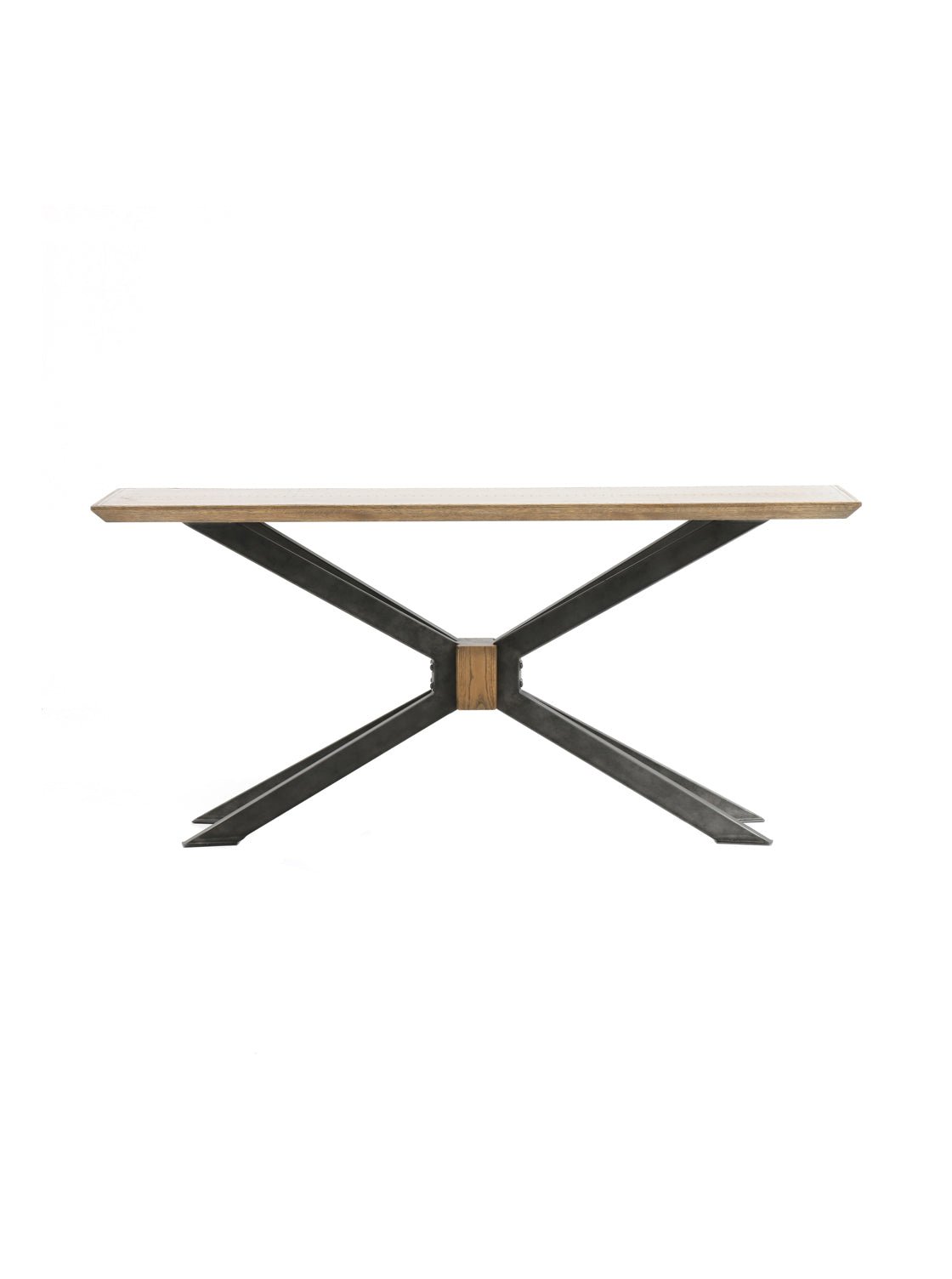 Walter Console - Oak Wood, Metal Base