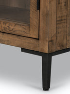 Xander Cabinet - Pine Wood, Metal Base