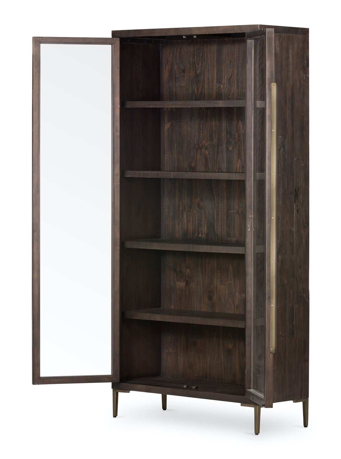 Xander Cabinet - Pine Wood, Metal Base