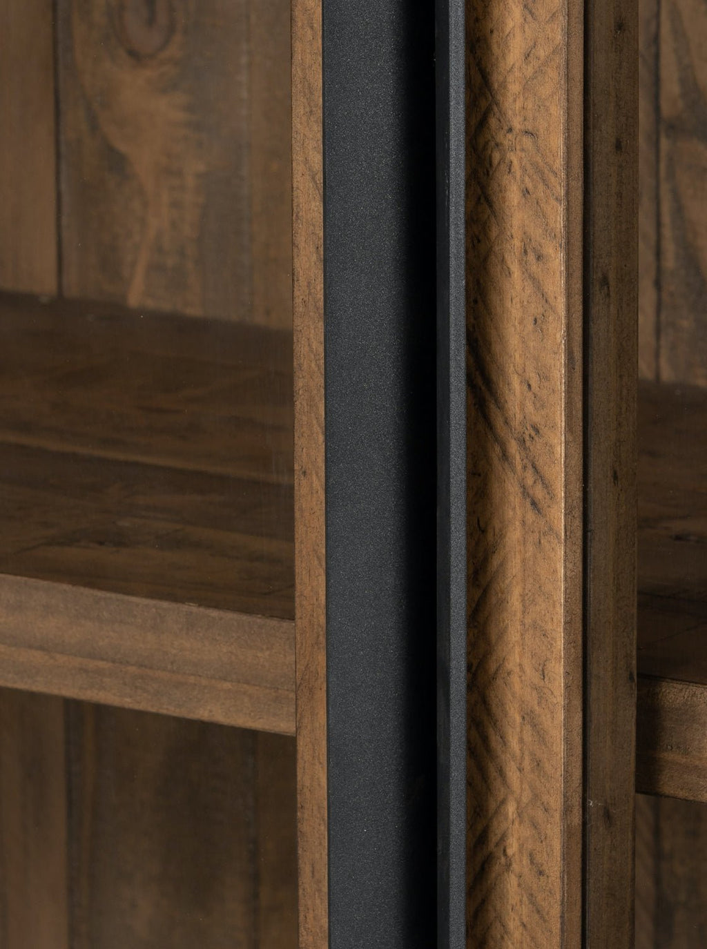 Xander Cabinet - Pine Wood, Metal Base