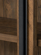 Xander Cabinet - Pine Wood, Metal Base