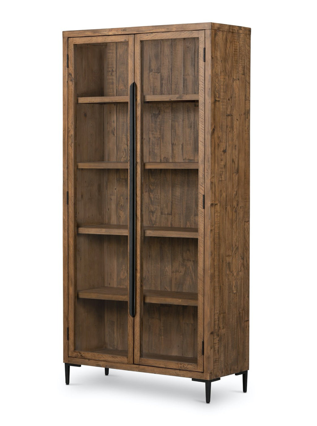Xander Cabinet - Pine Wood, Metal Base