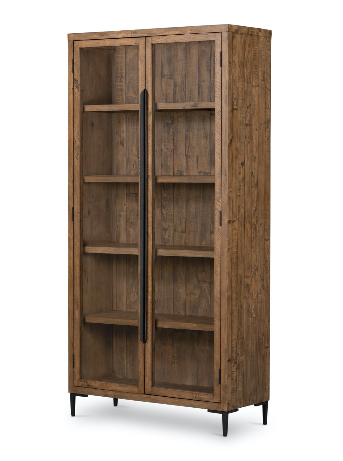 Xander Cabinet - Pine Wood, Metal Base
