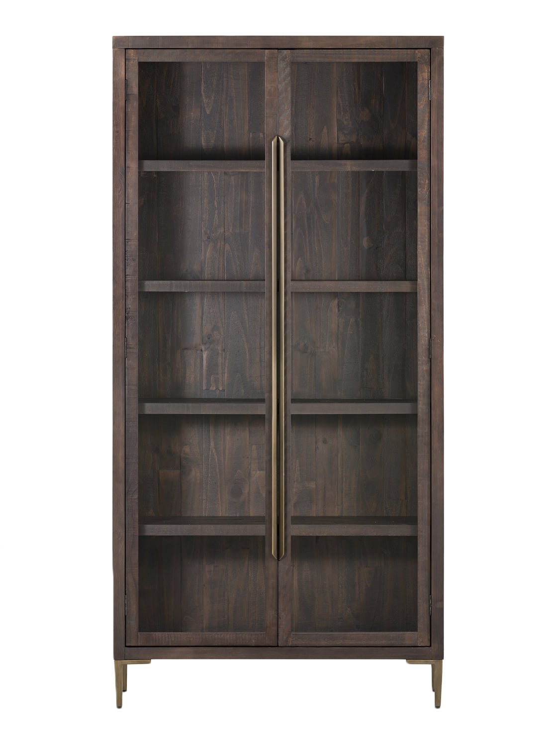 Xander Cabinet - Pine Wood, Metal Base