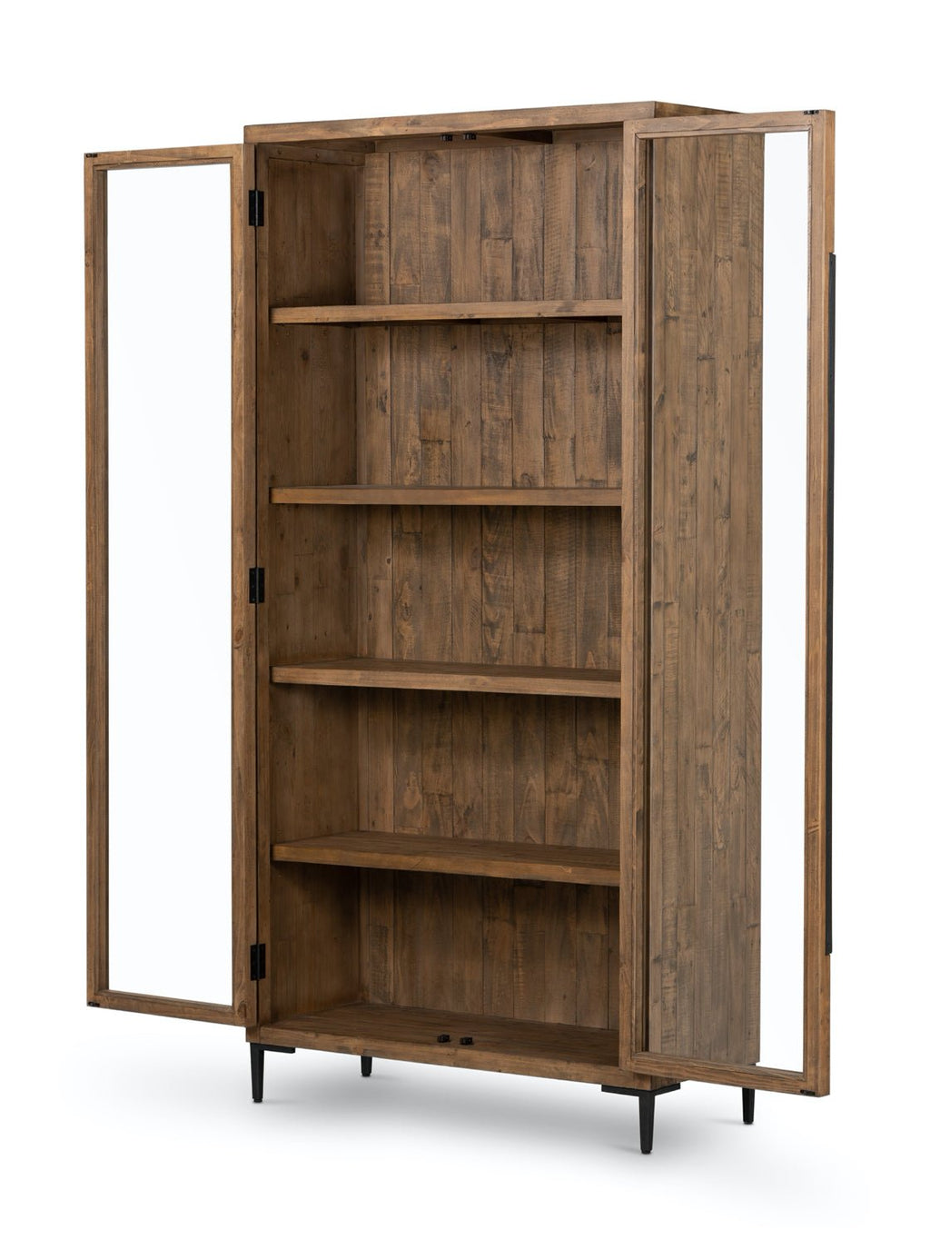 Xander Cabinet - Pine Wood, Metal Base