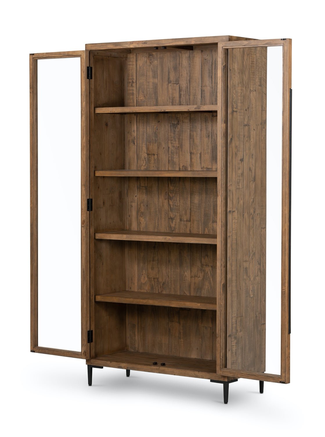 Xander Cabinet - Pine Wood, Metal Base